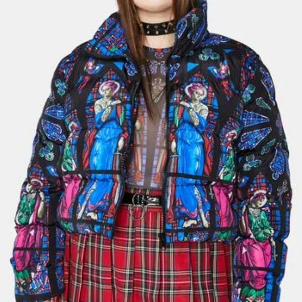Dolls Kill Her Higher Calling Bomber Jacket NWT
